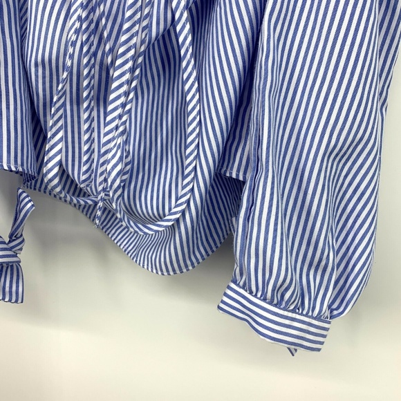 Revolve By The Way Blue Stripe Off Shoulder Top - Picture 4 of 7